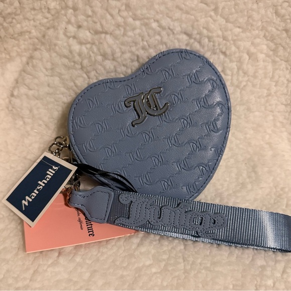 NWT Juicy Couture Team Juicy Forever Heart Zip Around in Dusty Blue - Picture 1 of 5